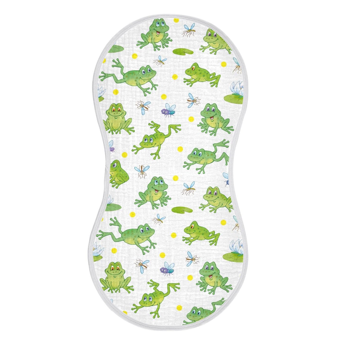 YYZZH Cartoon Frog Lily Lotus Leaf Muslin Burp Cloths for Baby 1 Pack 100% Cotton Baby Washcloths Bibs for Boy Girl