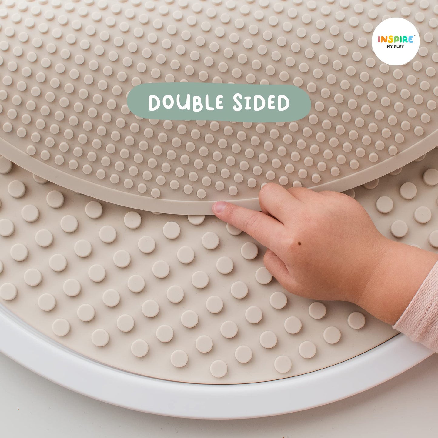 Inspire My Play - Silicone Building Blocks Baseplate - Compatible With All Major Building Block Brands - Double Sided For Large