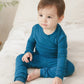 Vaenait Baby Kids Long Sleeve Sleepwear Pajamas 2Pcs Set Modal Peacockblue L