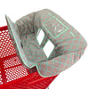 2-In-1 Shopping Cart And High Chair Cover For Baby, Padded Cover, Fold'N Roll Style, Portable With Carry Bag (Gray Grid)