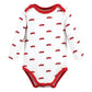 Hudson Baby Unisex Baby Cotton Long-Sleeve Bodysuits, Fire Truck, 0-3 Months