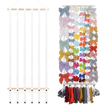 Oaoleer Hair Bow Holder Organizer For Girls Hair Bows,Hair Accessories Headband Organizer Bow Storage Hanger With Hook For Baby