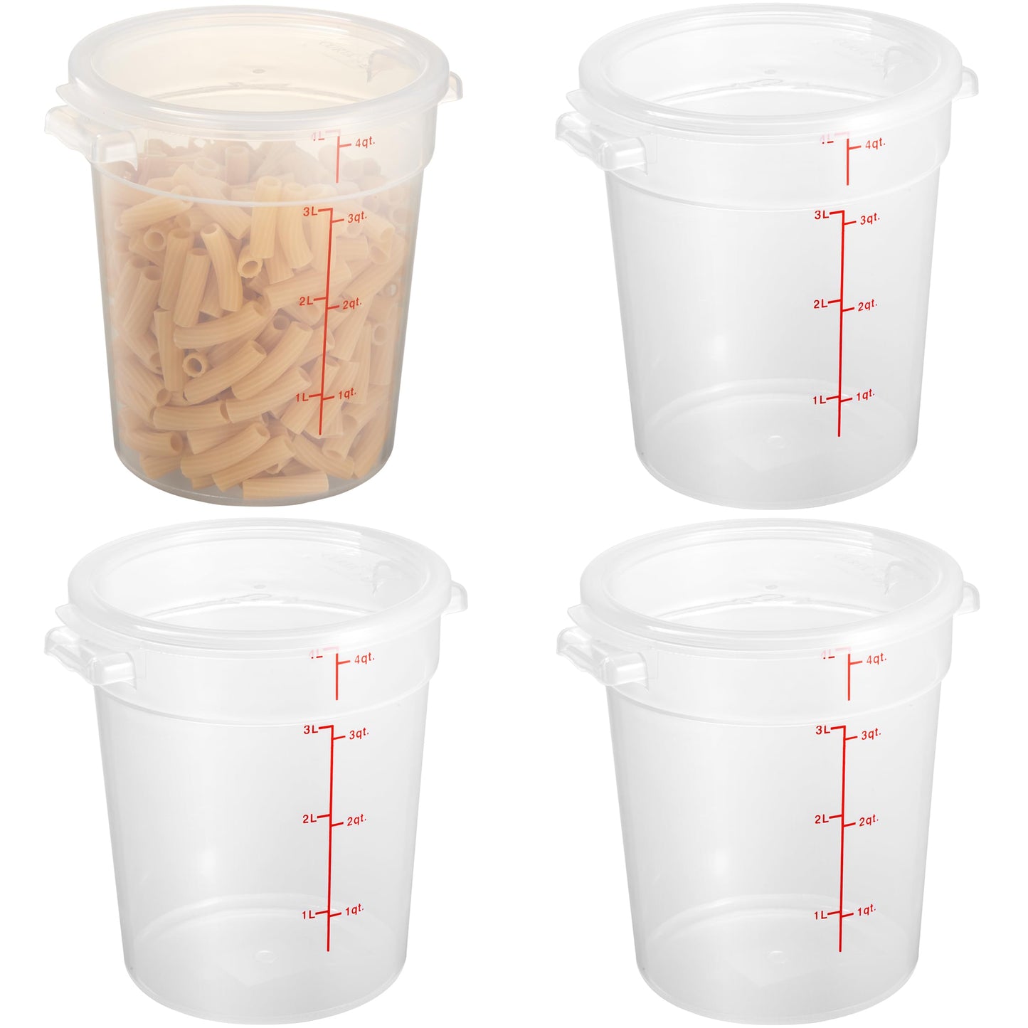 Curta 4 Qt Round Polypropylene Food Storage Container