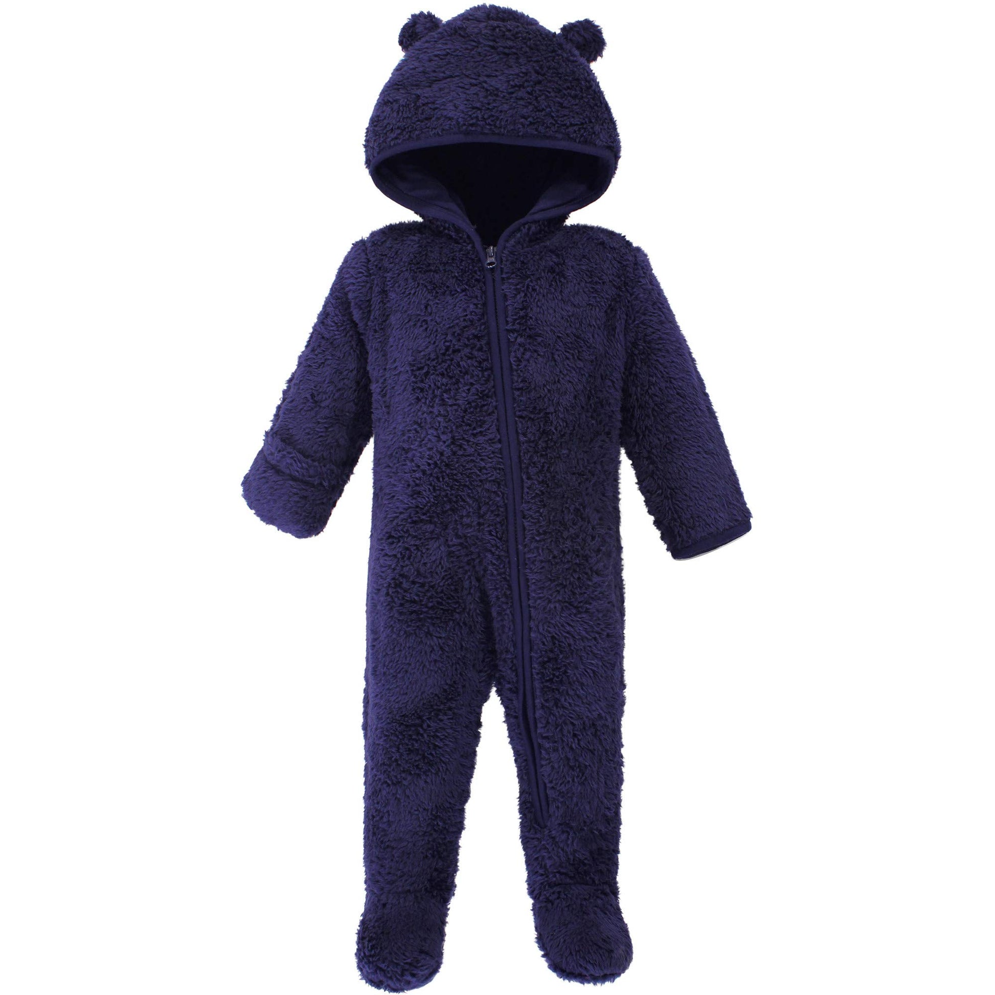 Hudson Baby Unisex Baby Fleece Sleep And Play, Navy Bear, 3-6 Months