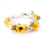 PoshMyra Sunflower Daisy Flower Crown for Toddler 1st Birthday Party Headpieces Midsummer Headband Baby Girls Hair Wreath Photo 