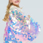 Fkkfyy Little Girl Cape Cloak Dresses Matching Princess Wedding Birthday Party Halloween Star Sequins Capes Cloaks Costumes For