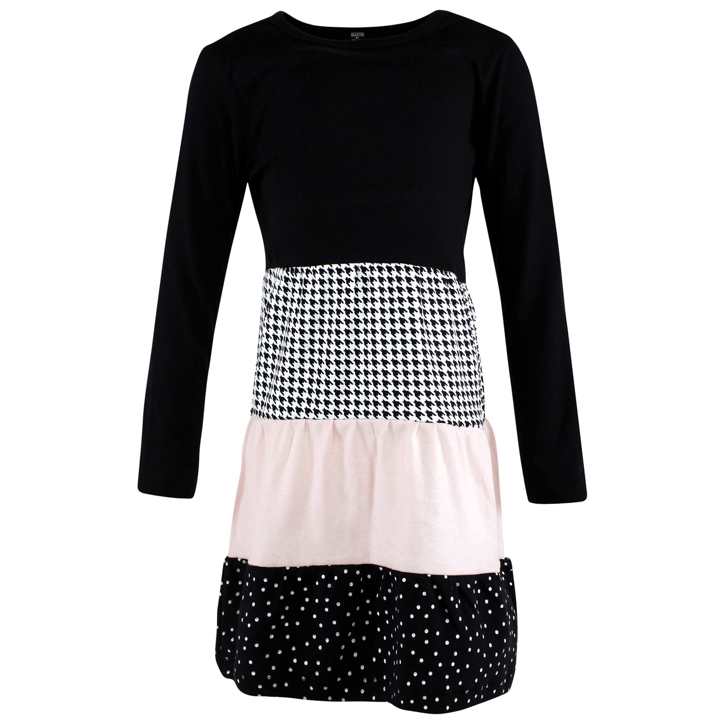 Hudson Baby Infant And Toddler Girl Cotton Dresses, Houndstooth Lt Pink, 2 Toddler