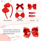 Deeka Hair Accessories, 15 Pieces Uniform Hair Bows, Hair Clips, Headband, Hair Ties Set For Little Toddler School Girls - Red