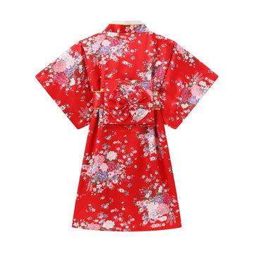 Cutey May Japanese Traditional Dress For Girls Costume Kimono For Kids Set (Red, 10-12Years(150Cm))
