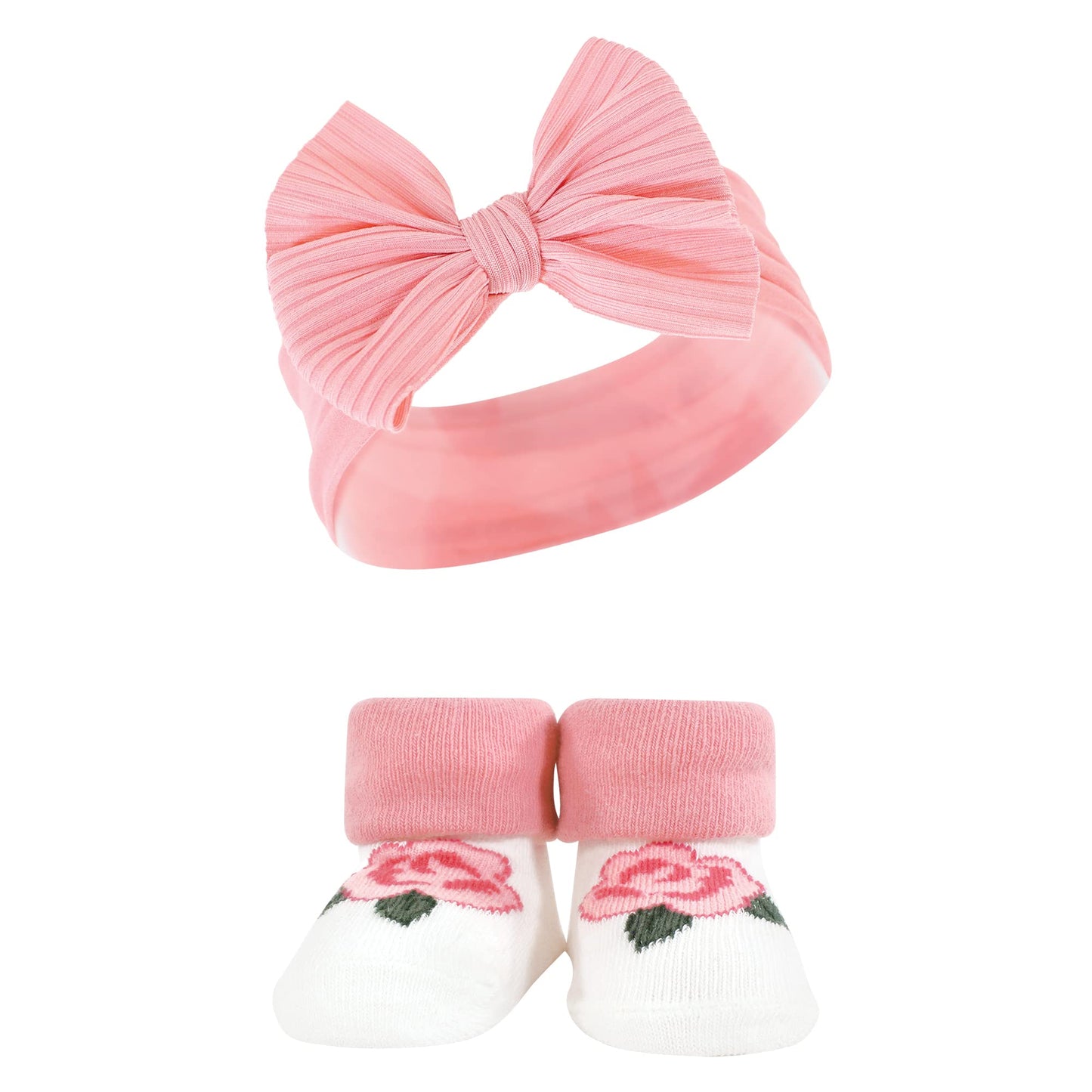 Hudson Baby Baby Girls' Headband And Socks Giftset, Purple Green, One Size