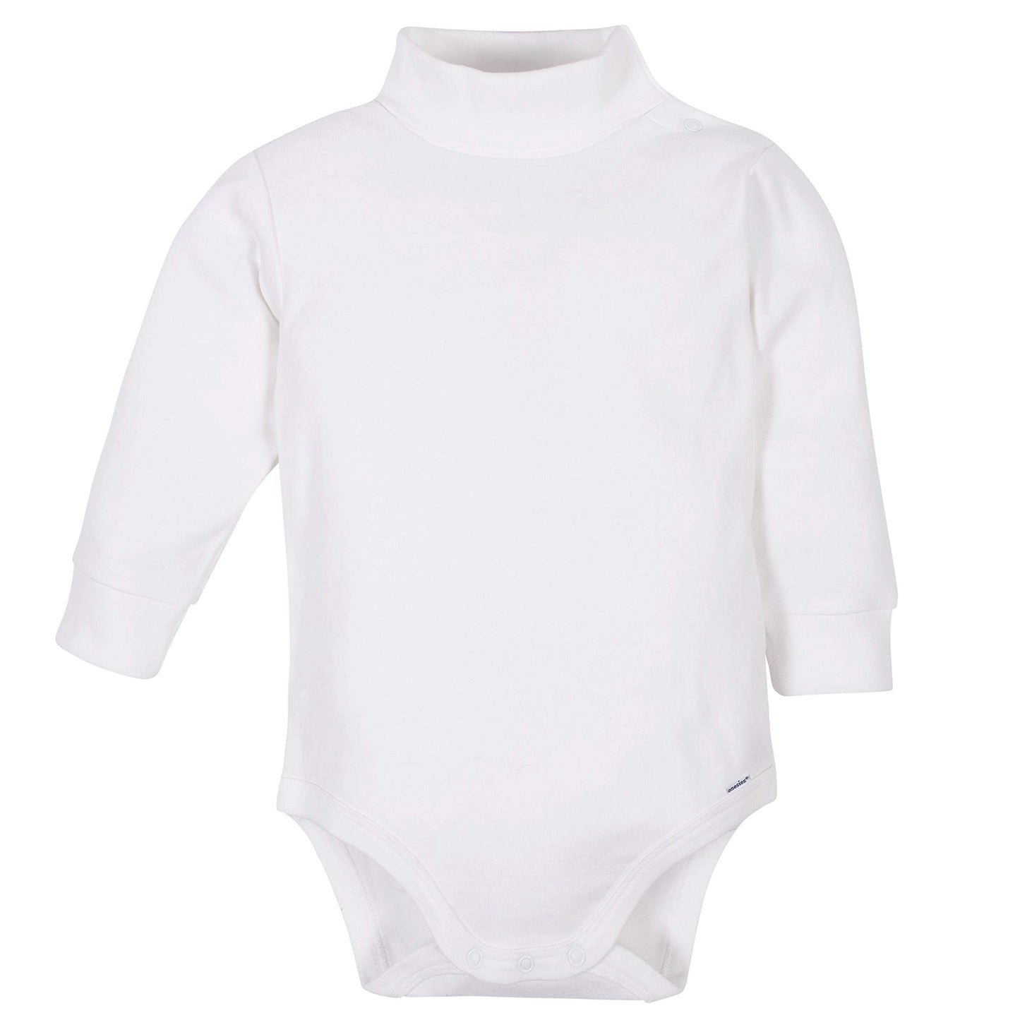 Gerber Baby Boys 2-Pack Long Sleeve Turtleneck Onesies Bodysuits Footie, White, 6 Months Us
