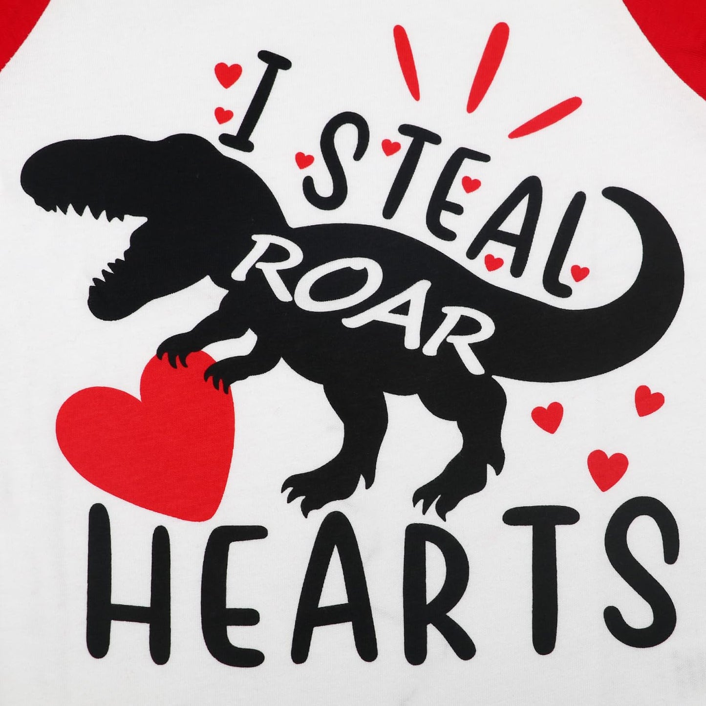 Little Boys Valentine Day Shirt Toddler Dinosaur Heart Outfits Raglan Long Sleeve Tee Tops For Kids 7 Years