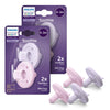 Philips Avent Soothie 0-3 Months Orthodontic Baby Pacifiers, 100% Silicone Pacifiers, One Piece, Bpa-Free, 2 Lilac And 2 Pink, 4