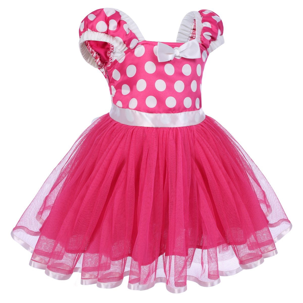 Ibtom Castle Toddlers Girls' Polka Dots Christmas Birthday Princess Leotard Costume Tutu Dress Up Bows Ears Headband Rose+3D Ear