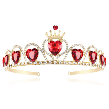 Descendants 4 Red Crown With Heart Descendants 4 Rise Of Red Costume Headdress Queen Of Hearts Gold Crown For Girls Teens Hallow