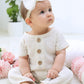 Saeaby Baby Girl Clothes Summer Outfit Infant White Jumpsuit Short Sleeve Romper Bodysuit Newborn Clothes One Pieces Outfit For