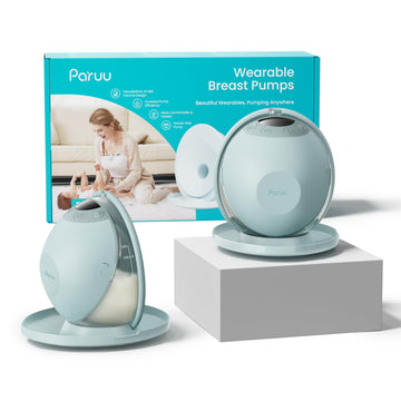 Paruu P20 Electric Breast Pump Hands Free, 4 Modes & 12 Levels Suction with 19/21/24mm Double-Sealed Flange/Insert, Wearable & P