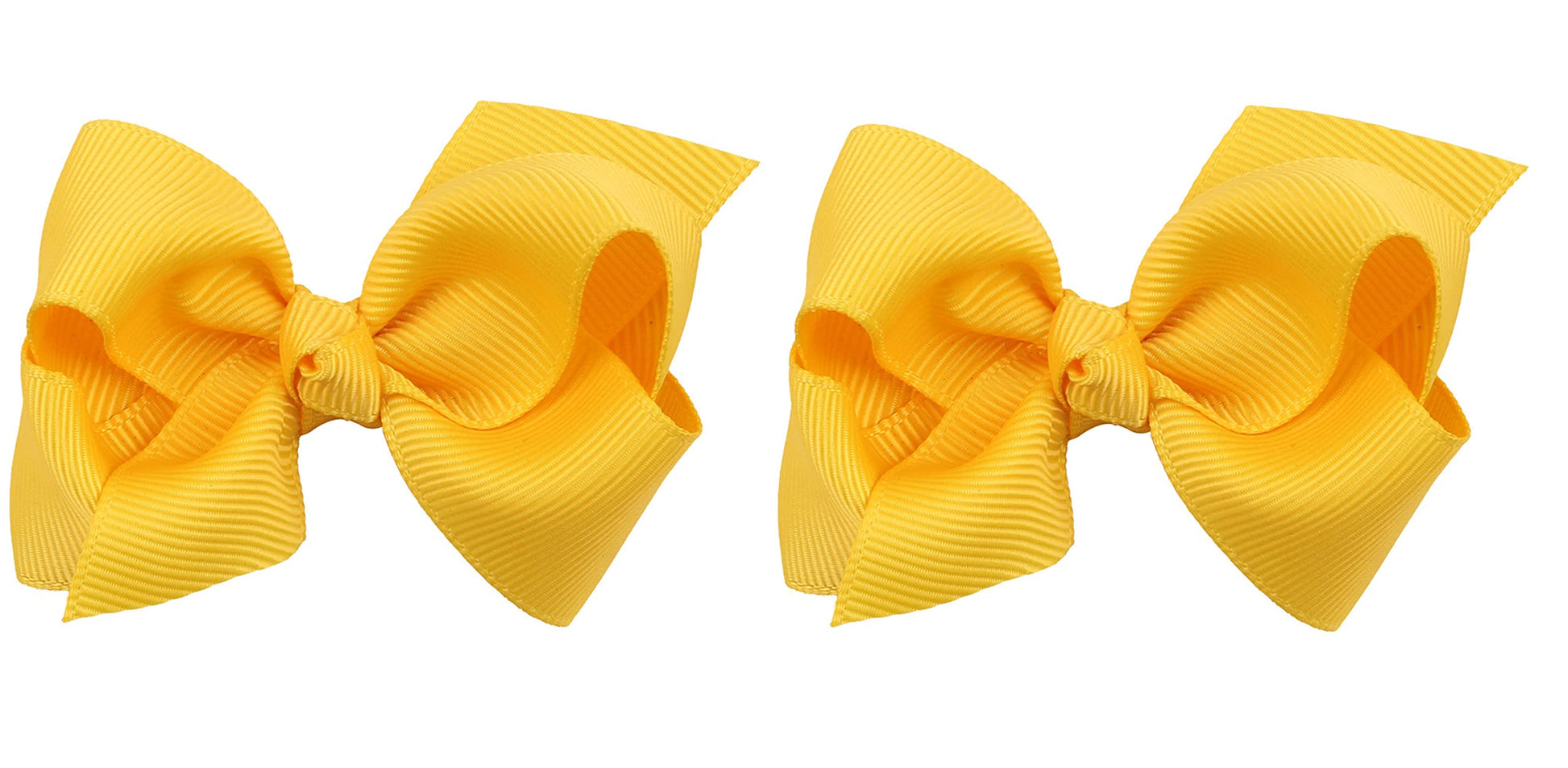 Zoonai 3 Inch Baby Girl Hair Bows Boutique Hair Clip Teens Toddlers Hairpin Headwear - Set Of 2 (Yellow)
