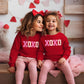 Ag Aguu Mommy And Me Valentines Day Sweatshirts Glitter Patch Xoxo Shirts Family Matching Outfits Long Sleeve Pullover Top(Kid-R