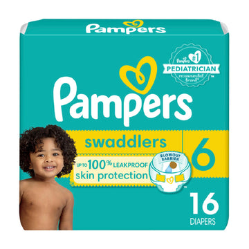 Pampers Baby Diapers - Swaddlers - Size 6, 16 Count, Ultra Absorbent Disposable Infant Diaper
