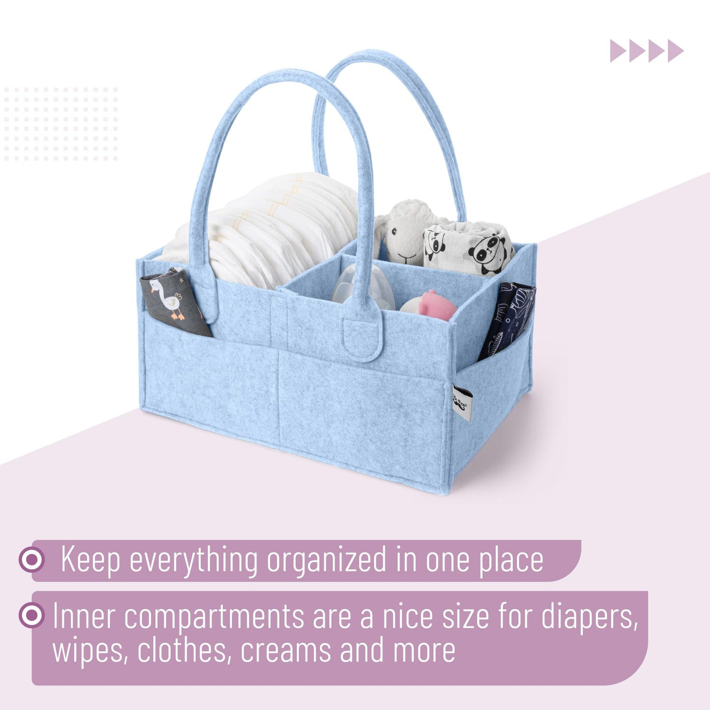 Mr. Pen- Baby Diaper Caddy Organizer, Sky Bliss, Baby Caddy Organizer With Handle, Compact Size, Collapsible & Portable