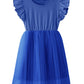 Twkioue Toddler Baby Girl Tutu Tulle Dress Ruffled Sleeve Fluffy Sundress 817 Royal Blue 120