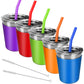 Vermida Kids Toddler Straw Cups with Lids,8oz Spill Proof Kids Tumblers with Straws and Lids,Stainless Steel Smoothie Sippy Cups
