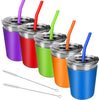 Vermida Kids Toddler Straw Cups with Lids,8oz Spill Proof Kids Tumblers with Straws and Lids,Stainless Steel Smoothie Sippy Cups
