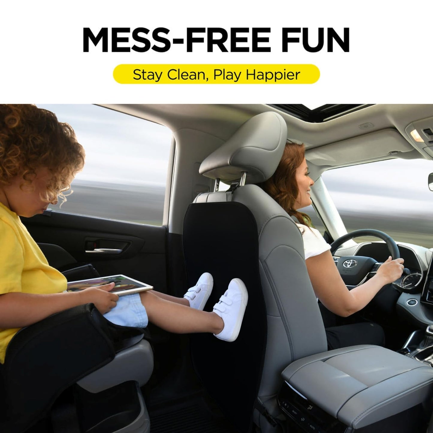 lebogner Back Seat Cover for Kids, 2 Pack X-Large Waterproof Kick Mats Backseat Protector, Durable Car Seat Back Protectors for