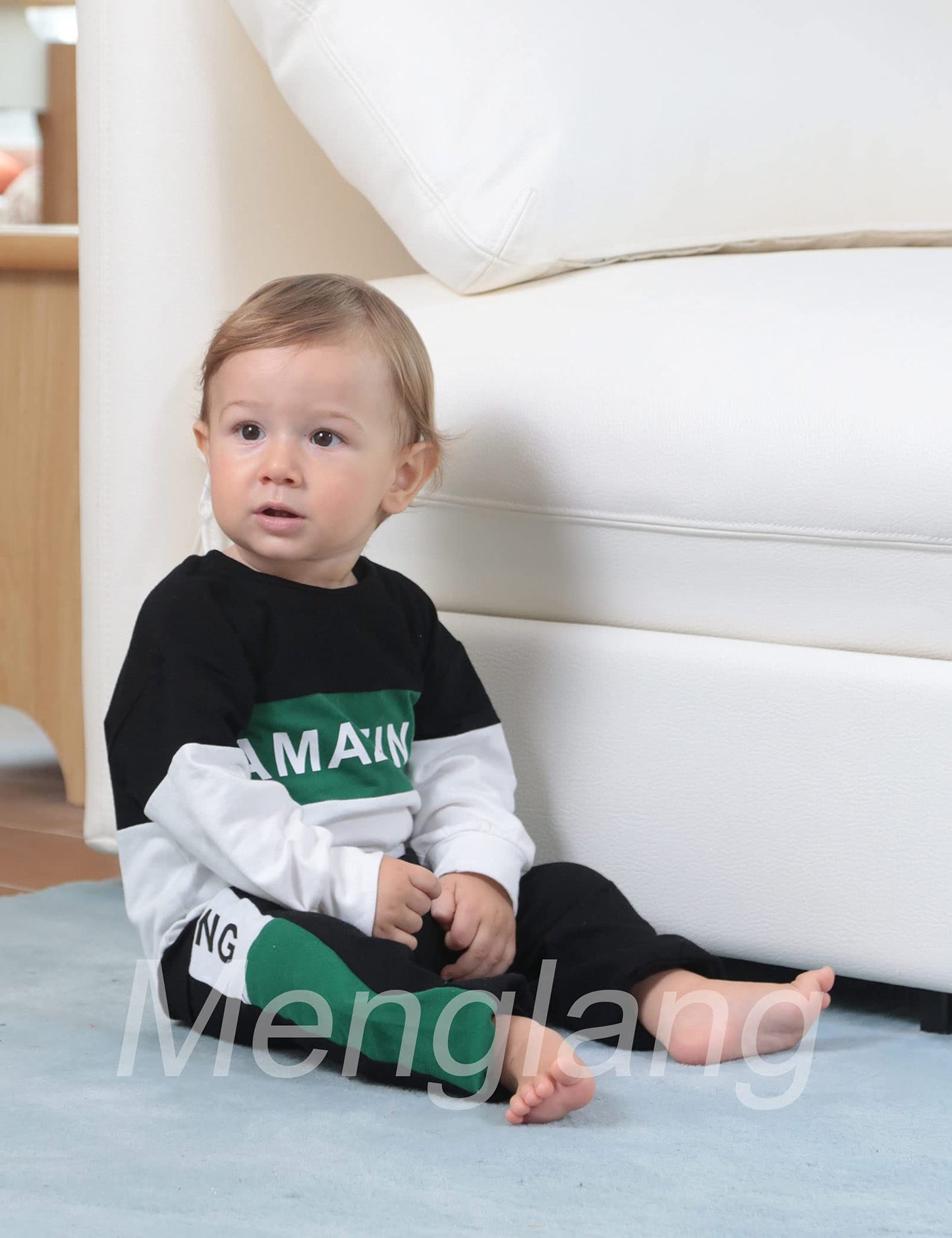 Menglang Toddler Boy Clothes 2T 3T Letter Long Sleeve Tops Toddler Sweatshirt Pants 2Pcs Set Toddler Outfits For Boys Toddler Bo