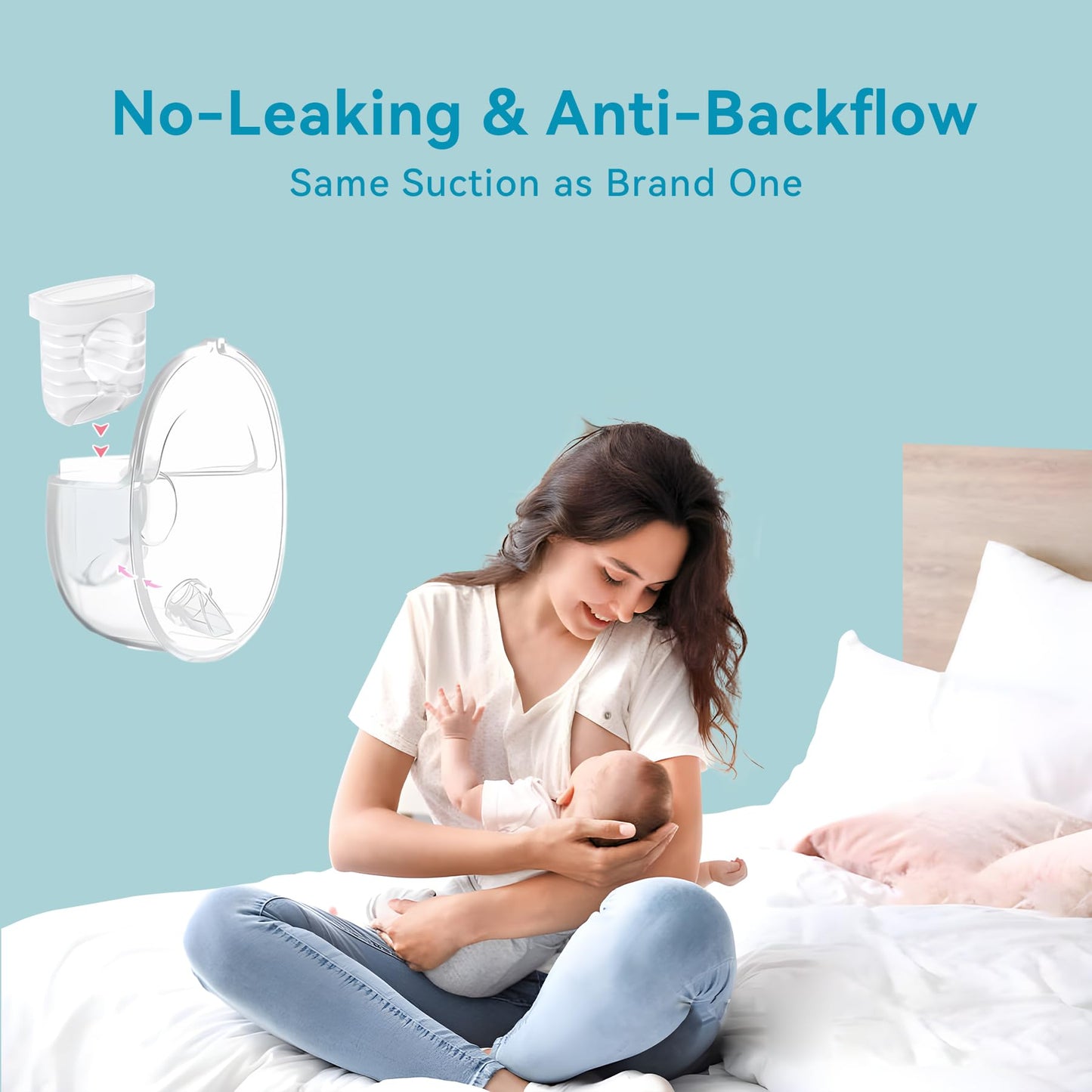 Gotocut Breast Pump Parts For Lansinoh Discreet Duo/Nuliie/Motif Aura Glow S32 Wearable Breast Pump, Incl 6Pcs Duckbill Valves &