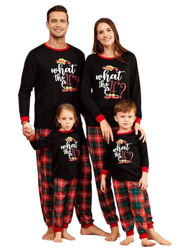 Iffei Christmas Pajamas For Family Matching Pj'S Sets With Letter Elf Printed Long Sleeve Tee And Plaid Bottom With Pocket 3-6Mo