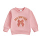 Rourufy Big Sister Little Sister Matching Outfits Toddler Bow Long Sleeve Sweatshirt Infant Cute Jumper Top Fall Clothes (B Big 