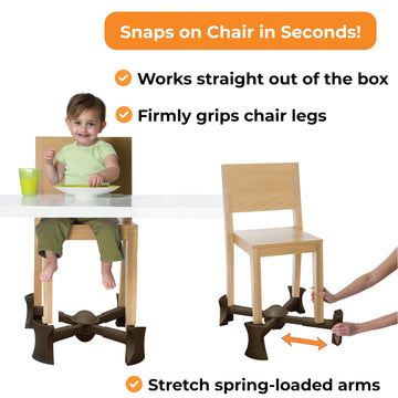 Kaboost Booster Seat For Kitchen Chair, Chocolate - Goes Under The Chair - Portable Chair Booster For Toddlers And Grown Ups
