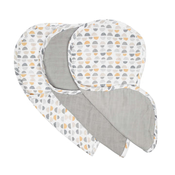 Boppy 100% Cotton Muslin Burp Cloth, Gray Gold Truffles, Coordinating Design, Pack Of 3, Soft And Absorbent Burp Cloths With A C
