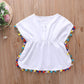 Douhoow Toddler Baby Girls Swim Cover-Up Beach Sundress Summer Poncho Rash Guards (1-2 T, Solid White)