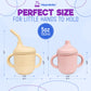 Hippobaby Silicone Transition Sippy Cup For 6+ Month Old | Includes 1 Toddler Straw Cup & 1 Baby Sippy Cup With Handles | Baby S