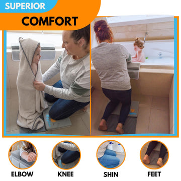 Baby Bath Kneeler And Elbow Rest Pad Set With Feet Protection, Comfortable Thick Bathtub Kneeling Pad For Bathing Babies, Elbow