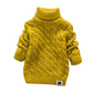 Modntoga Toddler Baby Boys Girls Knit Sweaters Cable Turtleneck High Collar Fall Winter Soft Warm Sweater Pullover Tops(Yellow,1
