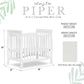 Dream On Me Violet 4-In-1 Convertible Mini Crib In White, Greenguard Gold Certified, Jpma Certified, 3 Position Mattress Height