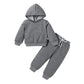 Happy Town Toddler Fall Outfits For Girl Boy Long Sleeve Hoodie Top And Long Sweatpants Set Toddler Sweatsuit (Solid Color-Dark
