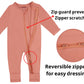 Guisby Rayon Footless Pajamas, Long Sleeve Newborn Zipper Sleepers Baby Boy Orange