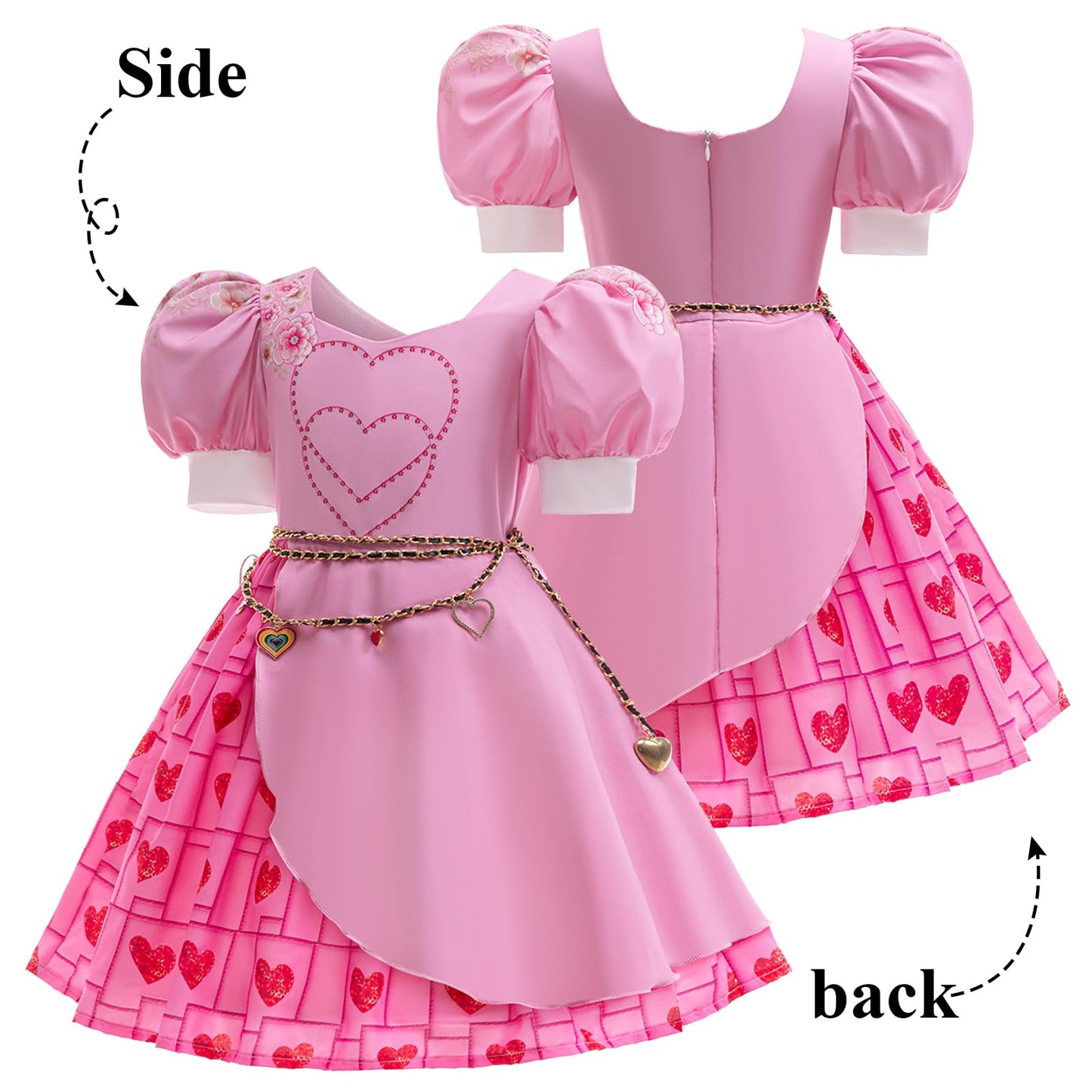 Kids Rise Red Costume Girls Bridget Pink Princess Dress Movie Cosplay Halloween Outfit