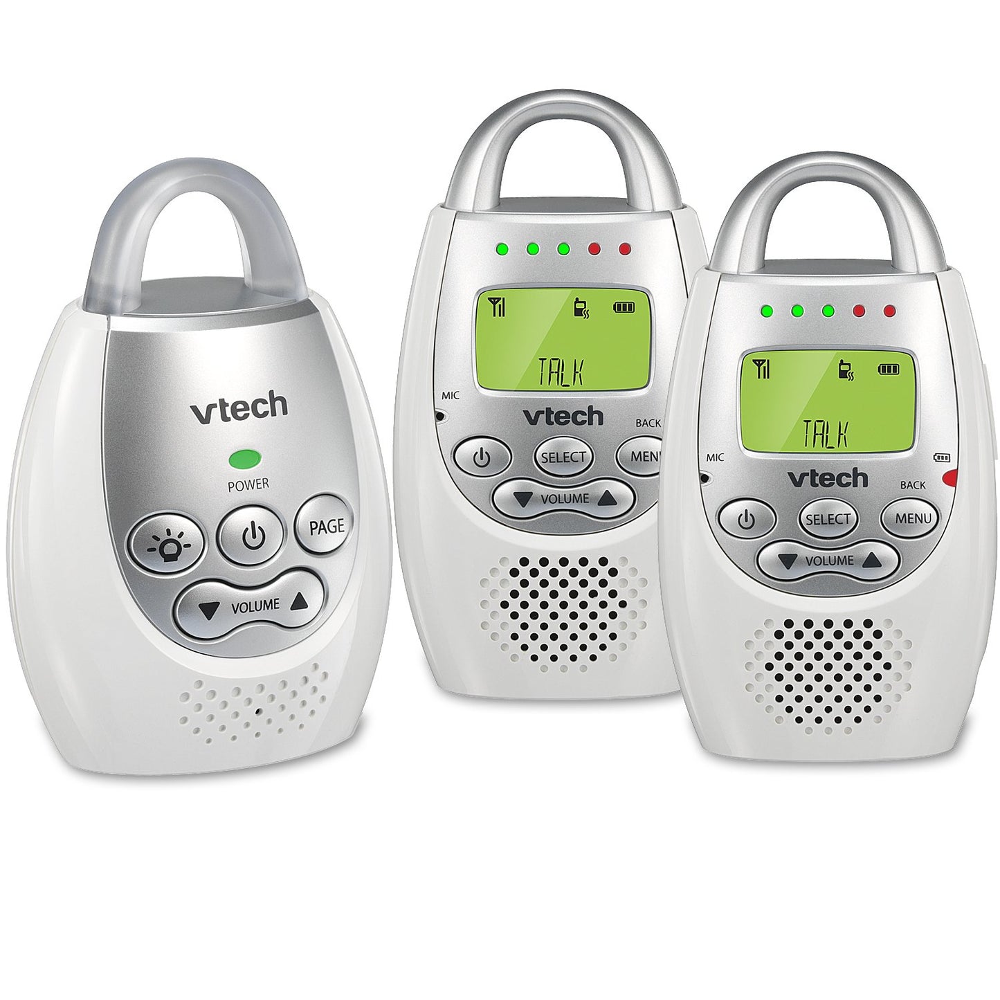 Vtech Dm221-2 Audio Baby Monitor With Up To 1,000 Ft Of Range, Vibrating Sound-Alert, Talk Back Intercom, Night Light Loop & Two