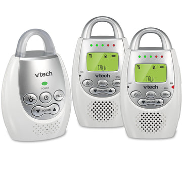 Vtech Dm221-2 Audio Baby Monitor With Up To 1,000 Ft Of Range, Vibrating Sound-Alert, Talk Back Intercom, Night Light Loop & Two