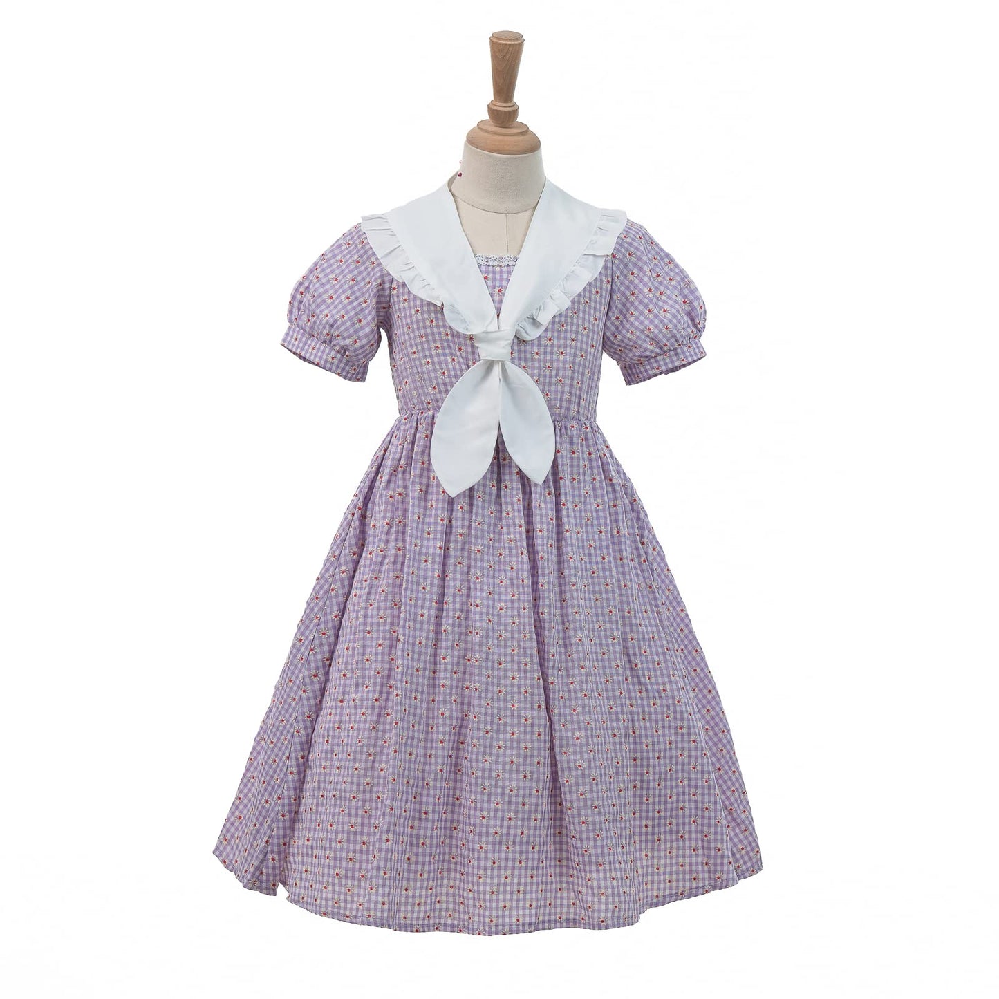 Nuoqi Prairie Dresses For Girls Pioneer Laura Ingalls Wilder Costume Colonial Girls Costume 4-5, Purple