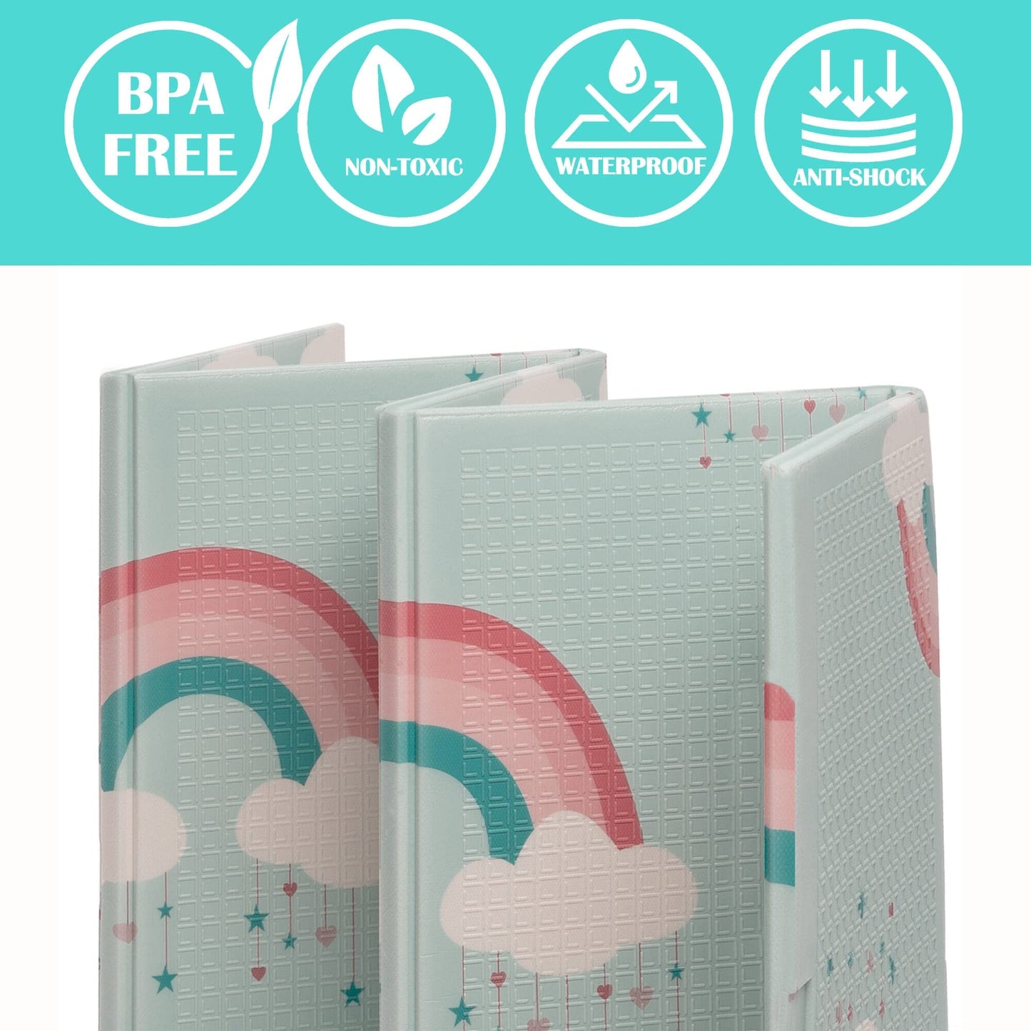 Jumpoff Jo - Large Waterproof Foam Padded Play Mat For Infants, Babies, & Toddlers - Play & Tummy Time, Foldable Activity Mat, 7