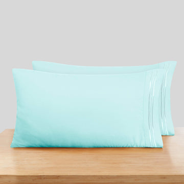 Nestl King Size Pillow Cases 2 Pc - Soft Pillow Cover - Lightweight Light Blue Pillowcase - Microfiber King Size Pillow Case - 2