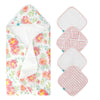 Baby Bath Towel 30 x 30, Newborn Hooded Baby Towel with 4 Washcloths  Ultra Absorbent and Soft Cotton Terry Hooded Bath Towel