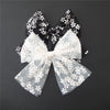 Large Tulle Bow Hair Clips for Baby Girls - Lace Hair Bow Women Cottagecore Lightweight Gauze Hair Barrettes Accessories (Black 